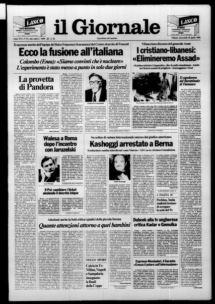 Il giornale : quotidiano del mattino